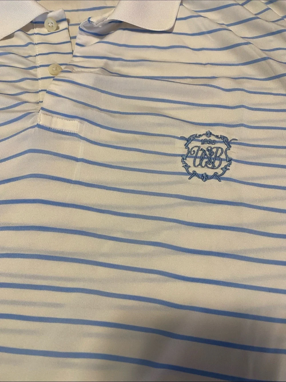 Ralph Lauren White Polo with Light Blue Stripes